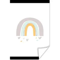 PosterMonkey Poster voor kinderen - Muurdecoratie babykamer - Poster kids - Regenboog - Hartjes - Meisjes - Jongens - Pastel - 120x160 cm