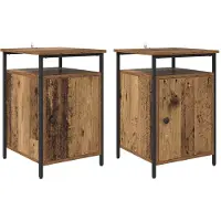 vidaXL Nachtkastje 2 st Oudhout 40 x 42 x 60cm Bewerkt hout