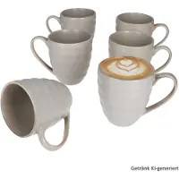 MamboCat 6-delig set CLAY grijze theeglazen van aardewerk voor 6 personen - 24321631