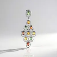 Cavill - 925 Sterling Zilver Hanger - 2.185 ct Natuurlijke Groene Blauwe Saffier - Ovale Madagaskar Edelsteen - Elegant Design