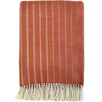 Klippan Yllefabrik Irregular stripes wollen plaid Roest, 130x200 cm