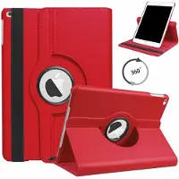 Ntech Hoes geschikt voor iPad 2021 / 2020 / 2019 (9e/8e/7e Generatie / 10.2 inch) 10.2" 360° draaibare Hoes - Rood