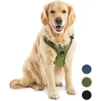 Jake and Jacky Hondentuigje - Anti-Trek Tuig - Hondenharnas - Y Tuig Hond - Reflecterend - Groen - Maat XL
