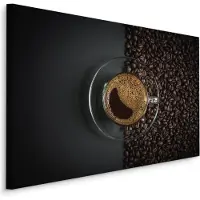 Karo-art Schilderij - Espresso en Koffiebonen, Premium print