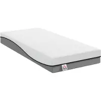 HOMCOM Matras-Gebreide stof, Gel-Memoryfoam-200L x 90B x 20H cm-Grijs