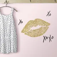 RoomMates Xoxo Lips - - Wall_stickers - Zwart; Goud - Vinyl
