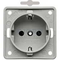 Hager Integro wandcontactdoos met randaarde schroefliftklemmen, grijs