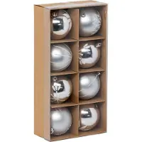 Atmosphera Complete set van zilveren ballen, Ø 8 cm