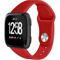 123Watches siliconen sport band - rood - SM - Geschikt voor Fitbit Versa 1 & 2 / Lite