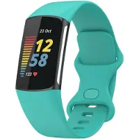 123Watches sport band - groenblauw - SM - Geschikt voor Fitbit Charge 5 & 6