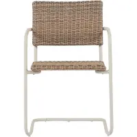 Ebuy24 Camille tuinstoel polyrattan natuur, grijs.