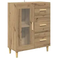 vidaXL Dressoir Artisan Eiken 69,5 x 34 x 90 cm Bewerkt hout