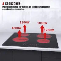 Core Elektrische Kookplaat 4 Pits - Elektrische Fornuis - Elektrische Kookplaat Vrijstaand - 4 Kookzones - Kinderslot - Zwart - ‎52cm x 59cm x 6cm