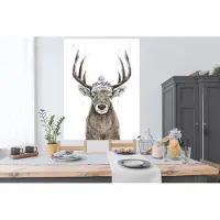 PosterMonkey Poster Hert - Winter - Muts - Gewei - 120x160 cm XXL