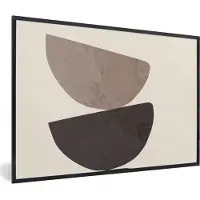 PosterMonkey Poster met lijst - Frame - Abstract - - Beige - Vormen - 90x60 cm - Foto in lijst - Poster abstract