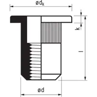 Masterfix Blindklinkmoer M8x18,5mm Staal - 250 stuks