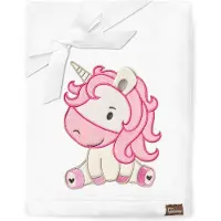 Be Mammy Babydeken - Dekbed - Kinderdeken - Wiegdeken - Dekentje Baby - 76 x 102 cm - Wit - eenhoorn - BE-BE20-168-BBL