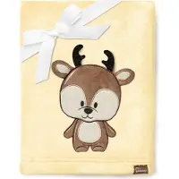 Be Mammy Babydeken - Dekbed - Kinderdeken - Wiegdeken - Dekentje Baby - 76 x 102 cm - Geel - Hert - BE-BE20-168-BBL