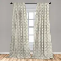 Abakuhaus Geometrische gordijnen – 2×75×225 cm – taupe en bleekgeel