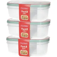 PlasticForte Vershoudbakjes - 6x stuks - 2.8 liter - herbruikbaar - transparant/groen - kunststof - magnetron - vriezer