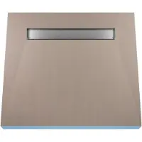 Wiper Betegelbare doucheplaat 100 x 100 cm Pure Oneway Showerlay doucheplank eenzijdig aflopend afvoer van roestvrij staal