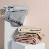 Amelia Home Crème Dekbedovertrek 170x270 cm - Stijlvolle Pikering en Zachte Stof