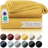 Blumtal - Fleece Deken - Super Zacht Fleece Plaid 220x240 cm - Mosterd Geel