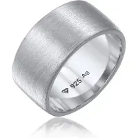 Elli - Elli Ringen Dames Bandring Wide Matt Brushed Basic in 925 Sterling Silver