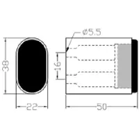 Hermeta Deurbuffer 4702-01 - Wandmontage - Ovaal Met Rubber - 50 Mm - F1