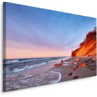 Karo-art Schilderij - Kliffen en strand, multi-gekleurd, wanddecoratie