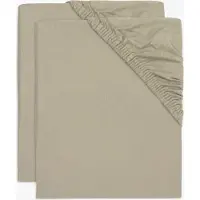 Jollein - Hoeslaken Jersey 40/50x80/90cm - Wieg, Ledikant, Babybed - Olive Green - 2 Stuks