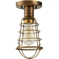 QUOIZEL Industriële plafondlamp Nordica Mixon, staal en antiek koper, 1 lichtpunt, fitting E27