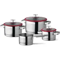 Cuisinox - 4-delige RVS Pannenset Rood