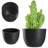 Kadax Bloempot, ronde sierpot van kunststof, voor binnen en buiten, plantenbak in 3 kleuren, pot voor tuin, balkon, antraciet, 30 cm