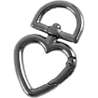 ABC-led Hart sleutelhanger - Met veersluiting en swivel - 47mm - Gun metal