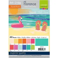 Vaessen creative Cardstock - Multipack Zomer - A4 - 60 vellen - Glad - 216 g