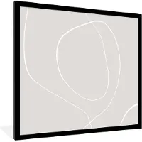 PosterMonkey Fotolijst incl. Poster - Line art - Abstract - Pastel - 40x40 cm - Posterlijst