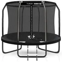 Thunder Trampoline 244 cm – Ronde Tuintrampoline – Max. 150 kg – Met Ladder – Zwart