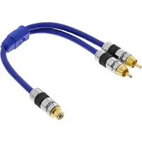 InLine Cinch-Y kabel, 1x Cinch female naar 2x Cinch male, 0,25m