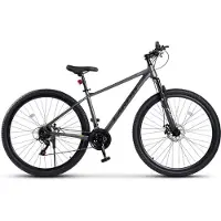 Merax 29 Inch Mountainbike Hardtail - 100mm Voorvork - 21 Versnellingen Shimano Tourney - Aluminium Frame - Mechanische Schijfremmen - Trekkingfiets voor Volwassenen 175-190cm - Grijs