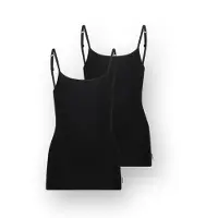 Vingino singlet - zwart (set van 2) Hemd Meisjes Stretchkatoen Vierkante hals - maat 110/116