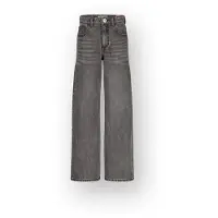Vingino wide leg baggy jeans black denim Zwart Effen - maat 152