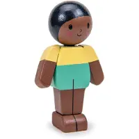 Tender Leaf Toys poppenhuis popje mokka jongen - houten speelgoed pop.