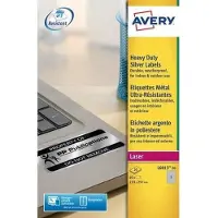 Avery-Zweckform AVERY Inventaris etiketten L6013-20 Permanent klevend A4 Zilver 210 x 297 mm 20 Vellen à 1 Etiketten