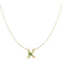 Yehwang Goudlief Happy Initials ketting met bedels - Roestvrijstaal - Verkleurt niet