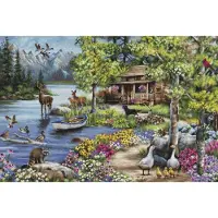 Luca S Cabin by the Lake borduren (pakket) B2410
