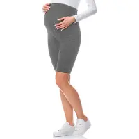Be Mammy Dames Zwangerschapsleggings - Vrijetijdsbroek – Korte - Viscose - BE-Leggings-04 - Middel gemêleerd - XL
