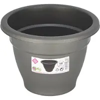 Hega hogar Plantenpot/bloempot - grijs - 14 cm - kunststof