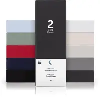 Blumtal Hoeslaken - Fitted Sheet - Jersey - Katoen - 90 x 200 x 30 cm - Antraciet - Set van 2