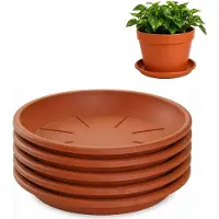 PlasticForte plantenpot onder schotel / water opvang schaal - 5x - terracotta - Dia 30 cm - Kunststof - voor pot met Dia 35/40 cm
